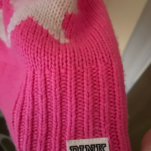 Pink Victoria’s Secret Knit Star Sweater Medium - Picture 4 of 5